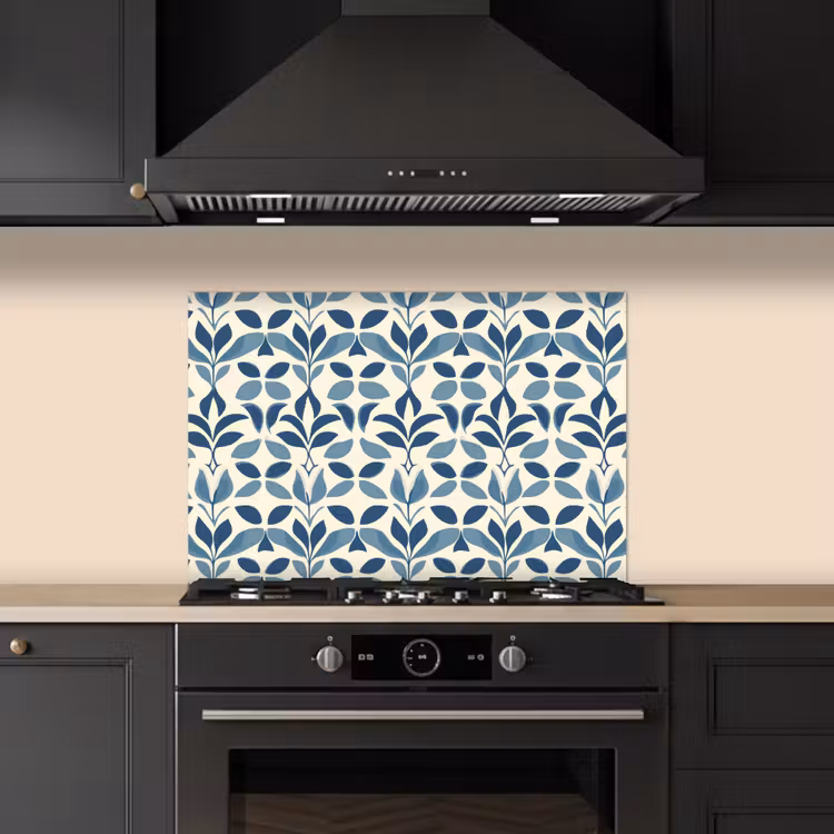 Spatscherm keuken - Flora - Modern - Blauw — 2