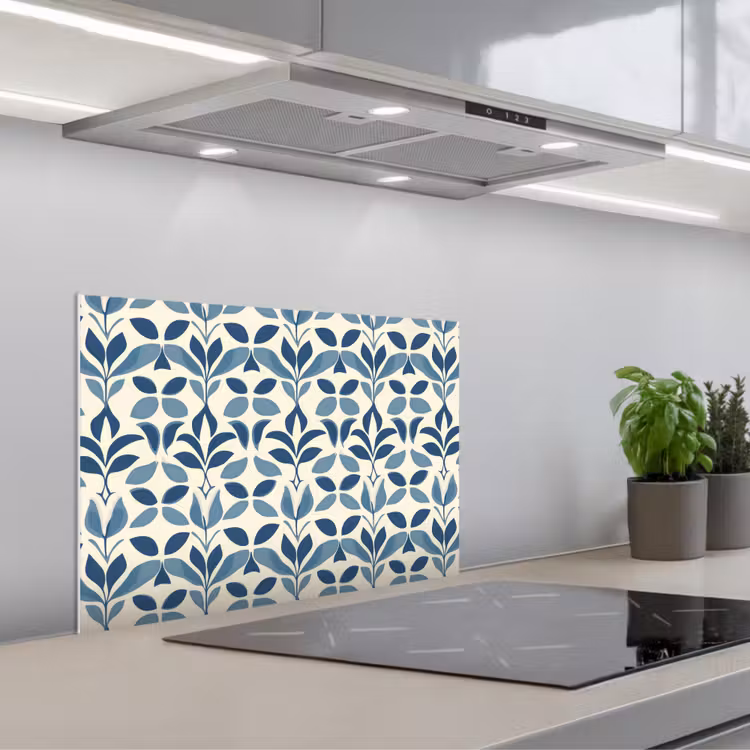 Spatscherm keuken - Flora - Modern - Blauw — 5