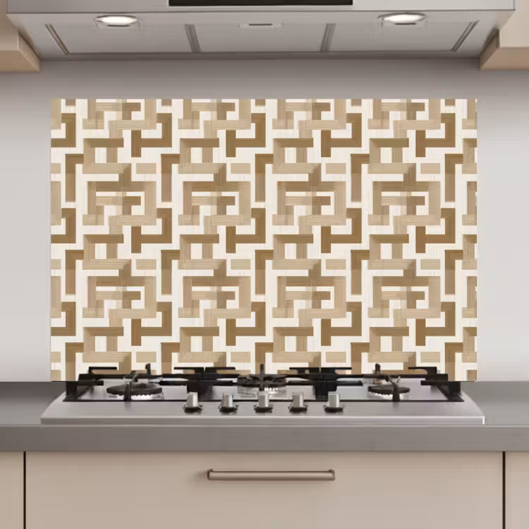 Spatscherm keuken - Geometrisch - Retro - Bruin — 1