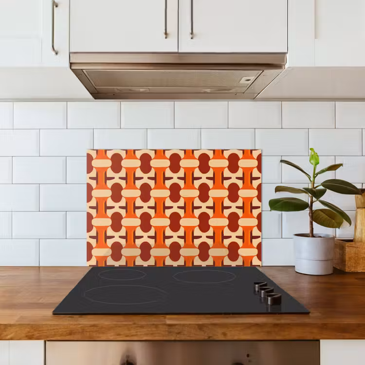 Spatscherm keuken - Geometrisch - Retro - Oranje — 6