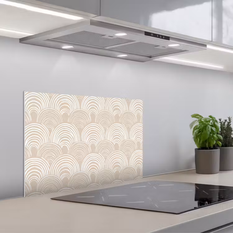 Spatscherm keuken - Golven - Structuur - Beige — 5