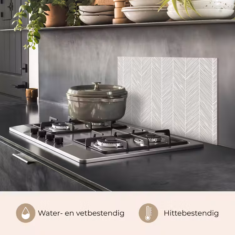 Spatscherm keuken - Klassiek - Visgraat - Grijs — 7