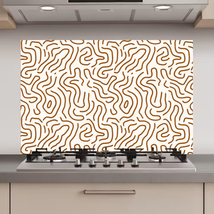 Spatscherm keuken - Minimalistisch - Patroon - Terracotta — 1