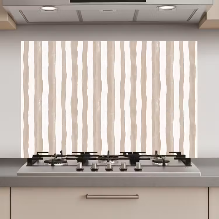 Spatscherm keuken - Minimalistisch - Strepen - Beige — 1