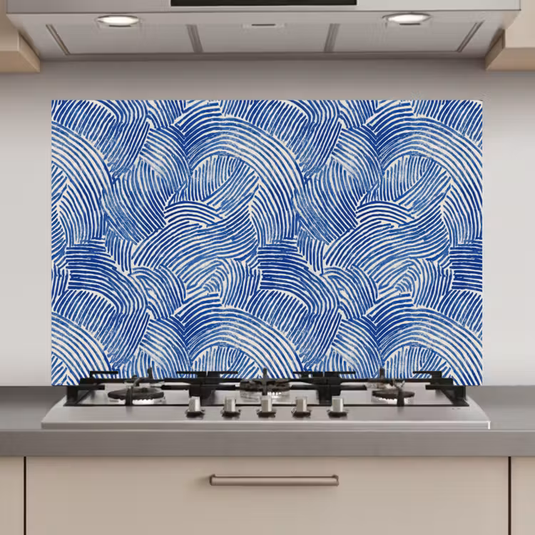 Spatscherm keuken - Modern - Abstract - Blauw — 1