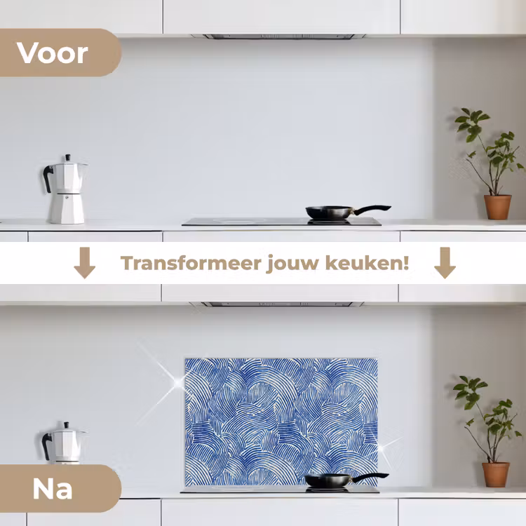 Spatscherm keuken - Modern - Abstract - Blauw — 3
