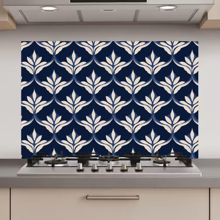 Spatscherm keuken - Modern - Ontwerp - Blauw — 1