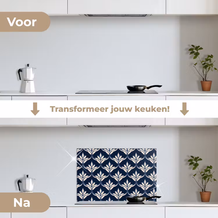 Spatscherm keuken - Modern - Ontwerp - Blauw — 3