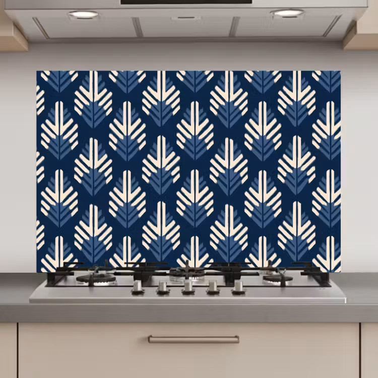 Spatscherm keuken - Modern - Patroon - Blauw — 1