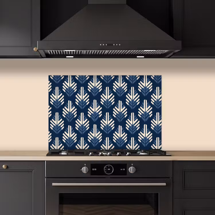 Spatscherm keuken - Modern - Patroon - Blauw — 2
