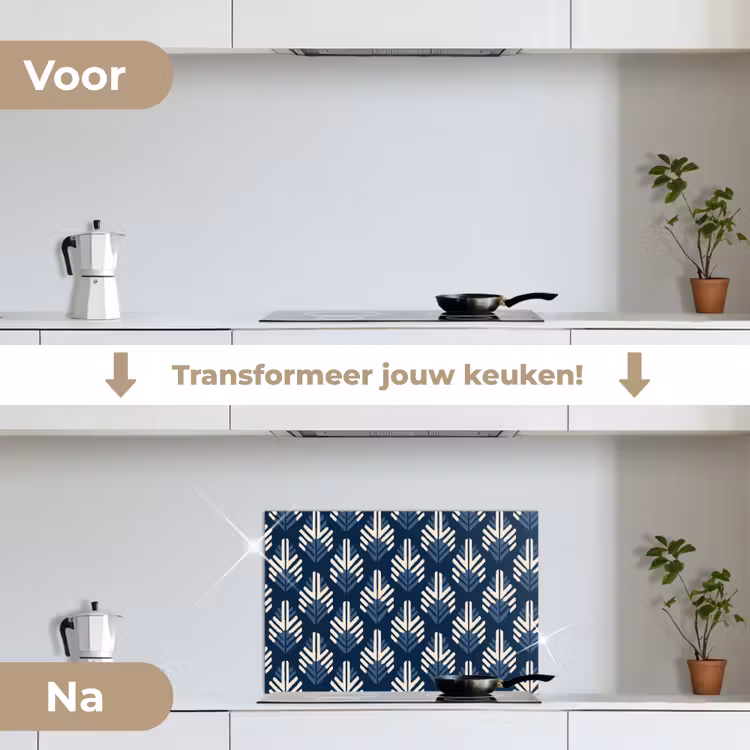 Spatscherm keuken - Modern - Patroon - Blauw — 3