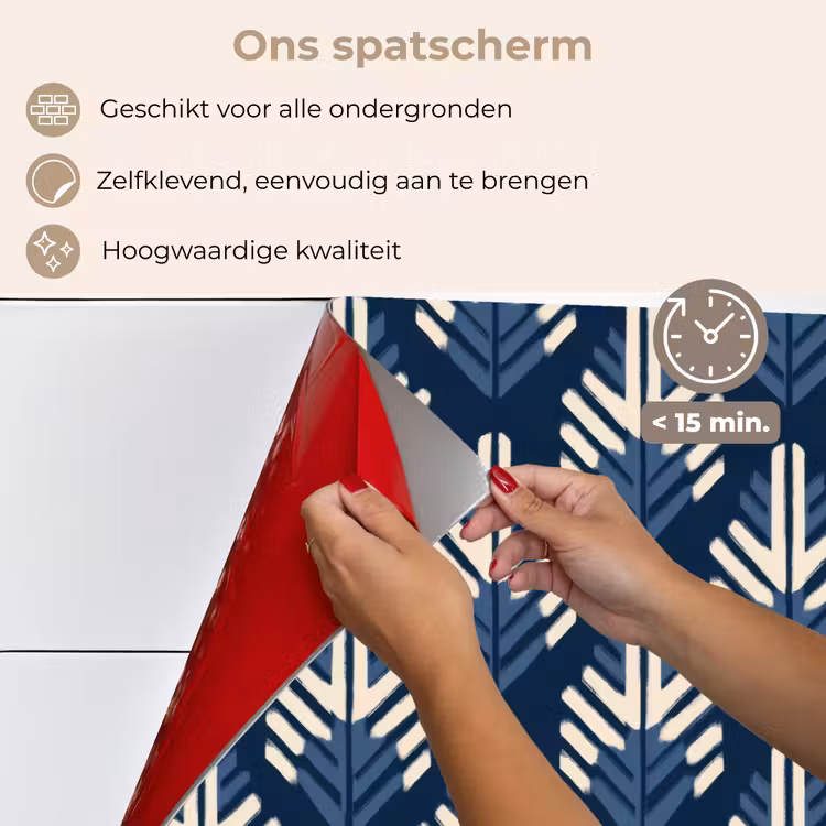 Spatscherm keuken - Modern - Patroon - Blauw — 4