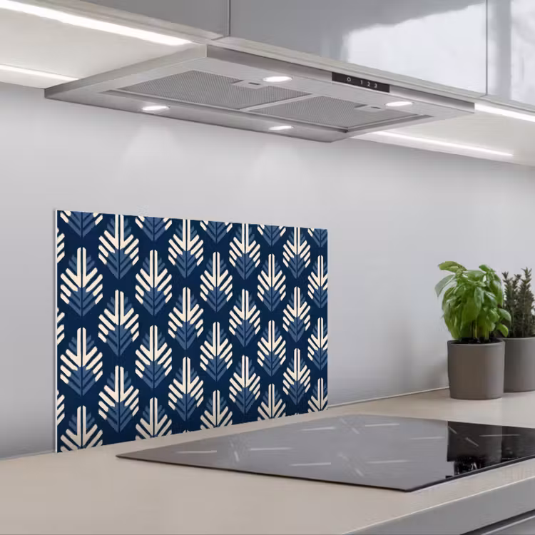 Spatscherm keuken - Modern - Patroon - Blauw — 5