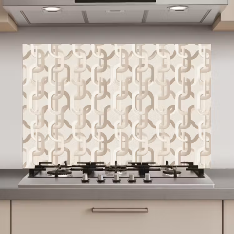 Spatscherm keuken - Motief - Abstract - Beige — 1