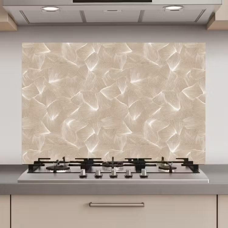Spatscherm keuken - Organisch - Textuur - Beige — 1
