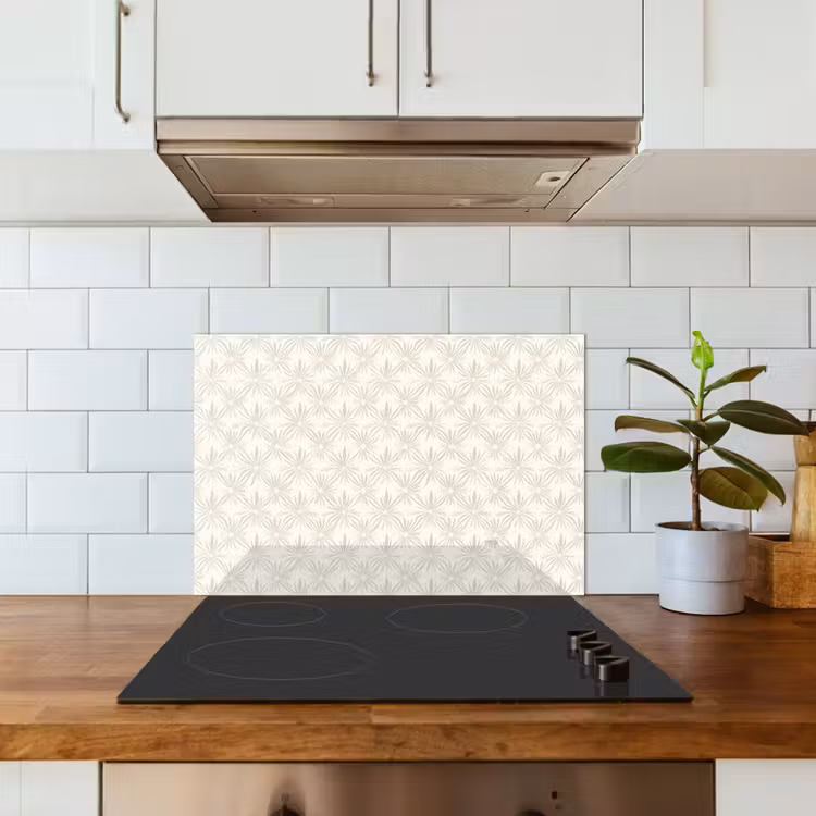 Spatscherm keuken - Patroon - Bloemen - Beige — 6