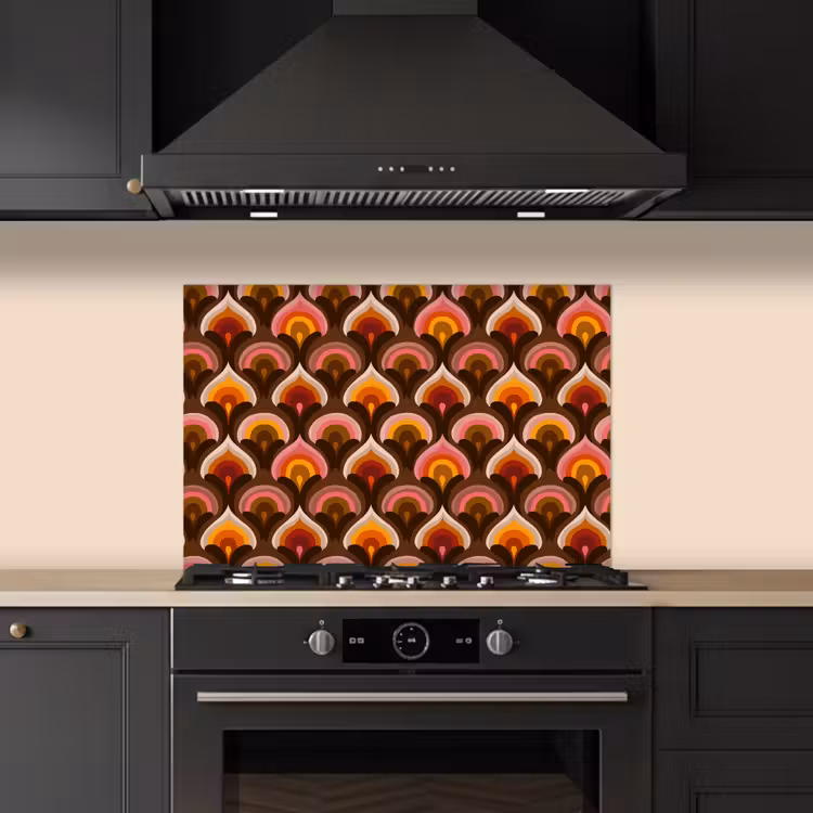 Spatscherm keuken - Patroon - Retro - Kleurrijk — 2