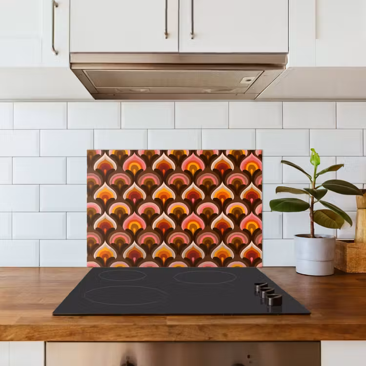 Spatscherm keuken - Patroon - Retro - Kleurrijk — 6