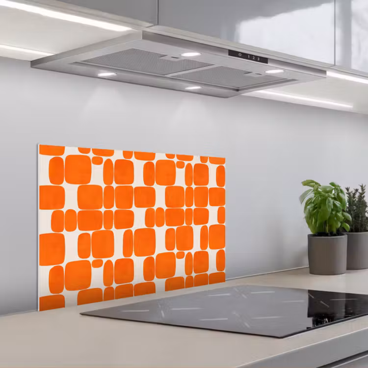 Spatscherm keuken - Patroon - Retro - Oranje — 5