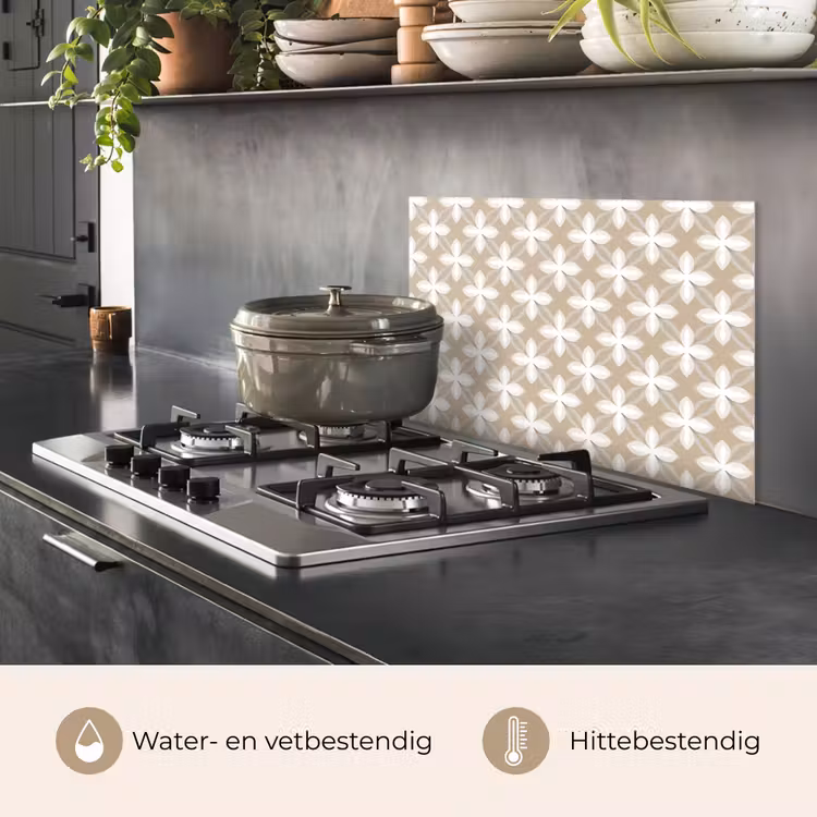 Spatscherm keuken - Patroon - Symmetrisch - Beige — 7