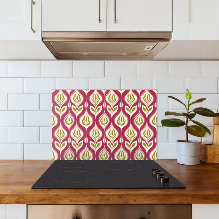 Spatscherm keuken - Retro - Floraal - Paars — 6