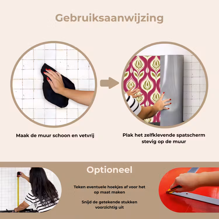 Spatscherm keuken - Retro - Floraal - Paars — 8