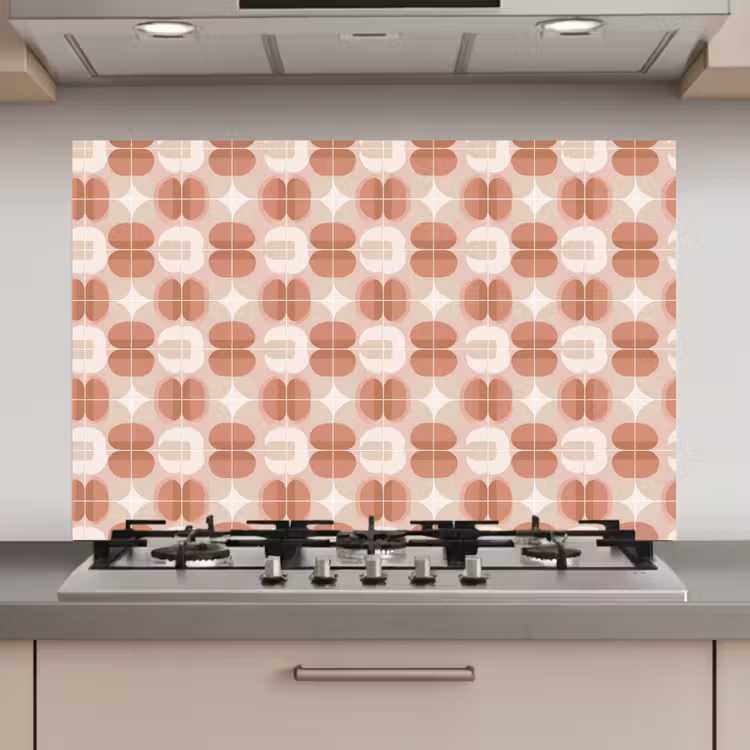 Spatscherm keuken - Retro - Klassiek - Roze — 1