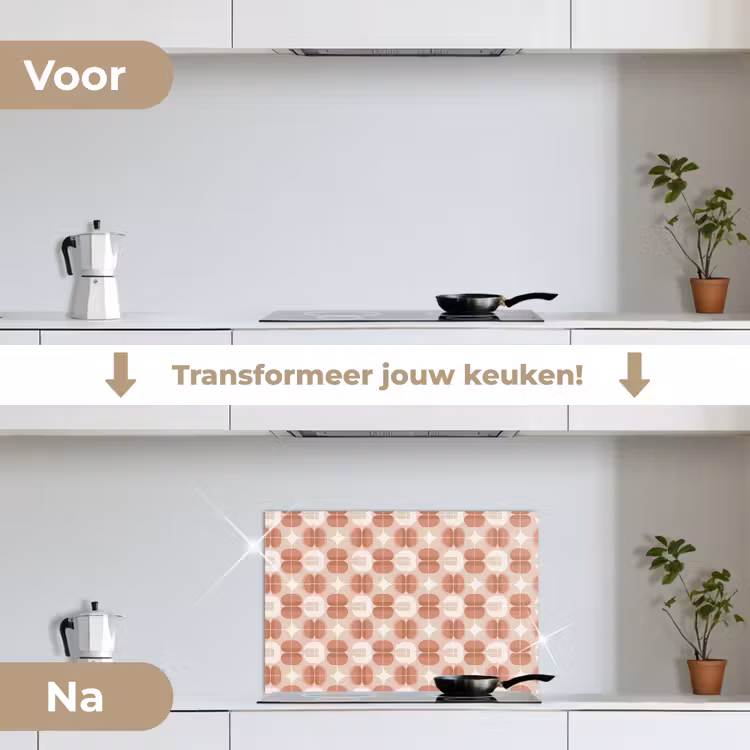 Spatscherm keuken - Retro - Klassiek - Roze — 3