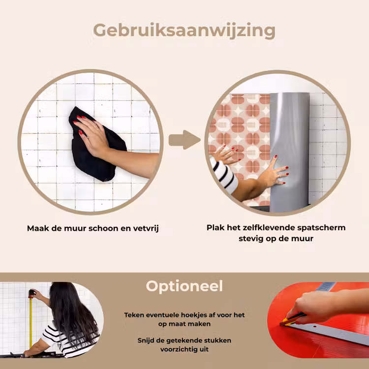 Spatscherm keuken - Retro - Klassiek - Roze — 8
