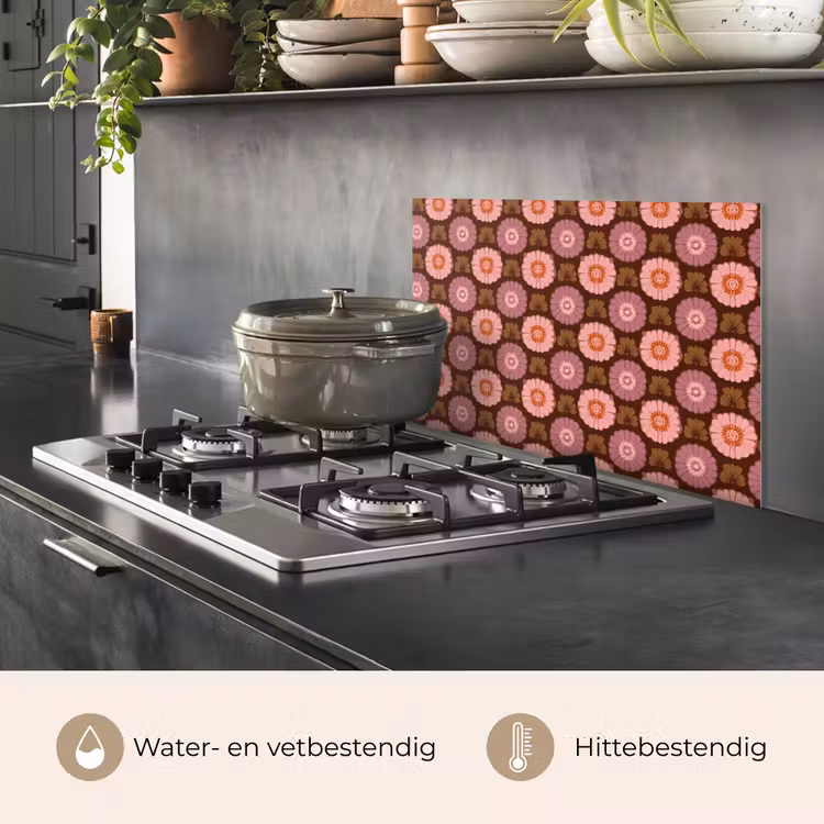 Spatscherm keuken - Retro - Madelief - Roze — 7