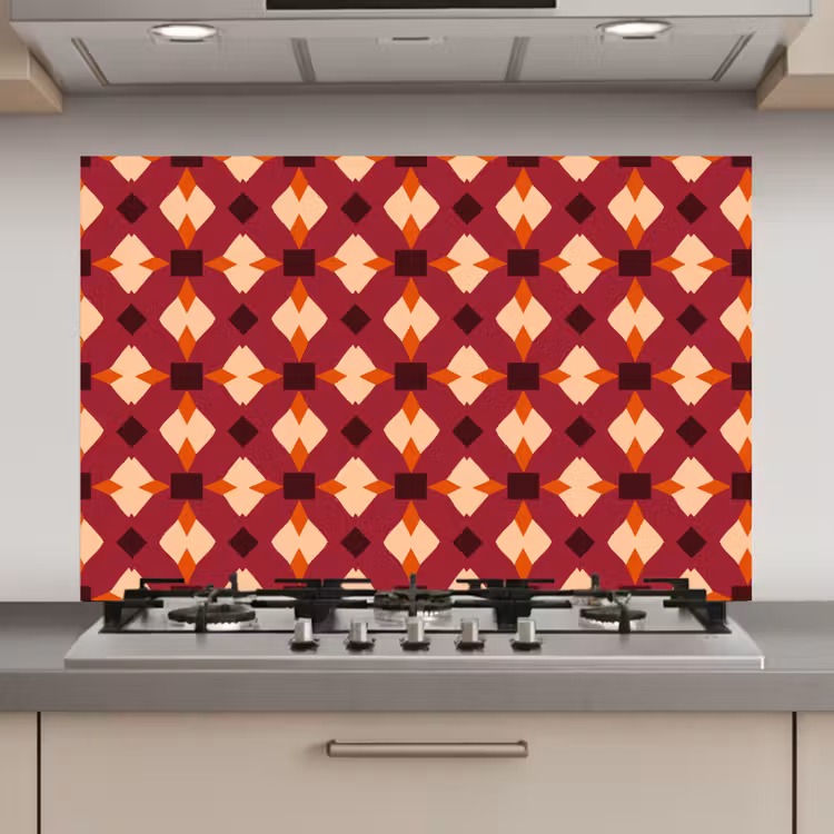 Spatscherm keuken - Retro - Patroon - Kleurrijk — 1