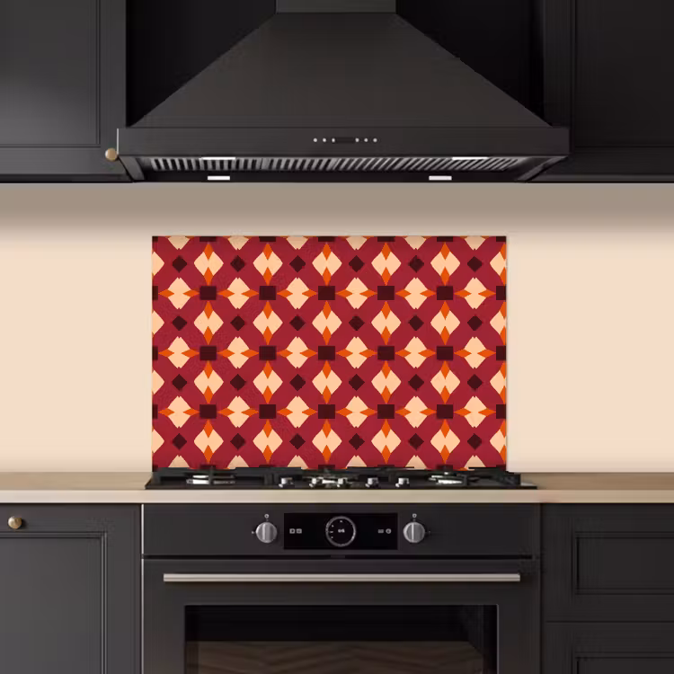 Spatscherm keuken - Retro - Patroon - Kleurrijk — 2