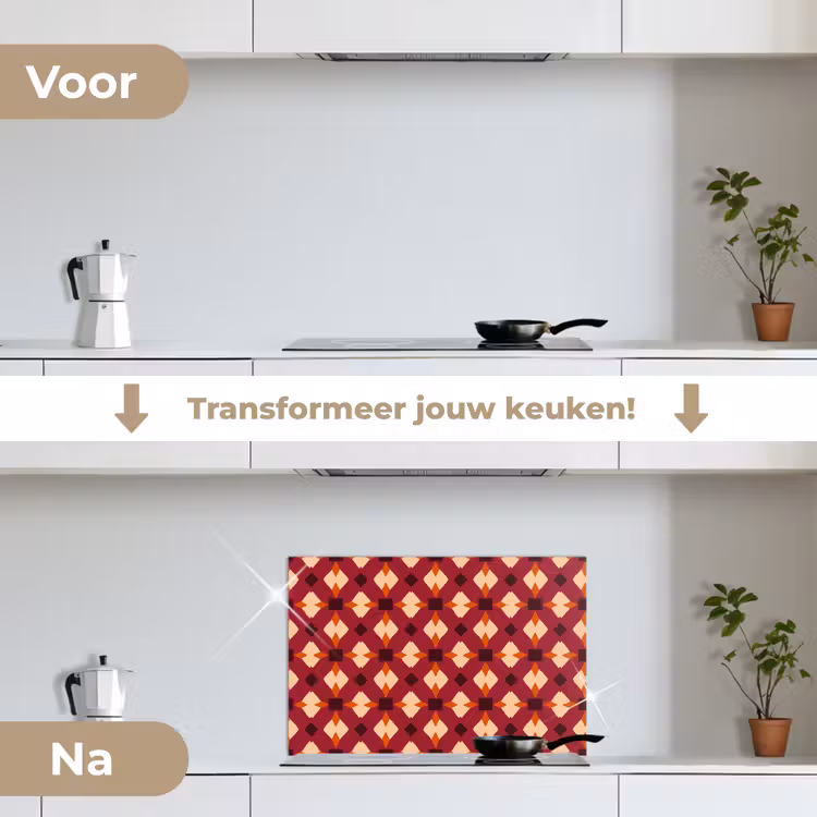 Spatscherm keuken - Retro - Patroon - Kleurrijk — 3