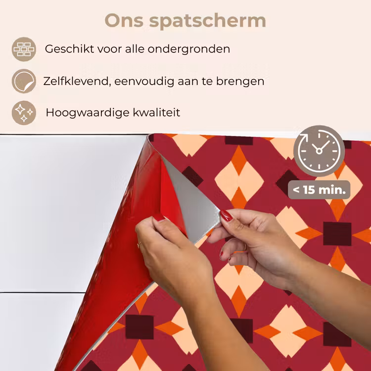 Spatscherm keuken - Retro - Patroon - Kleurrijk — 4