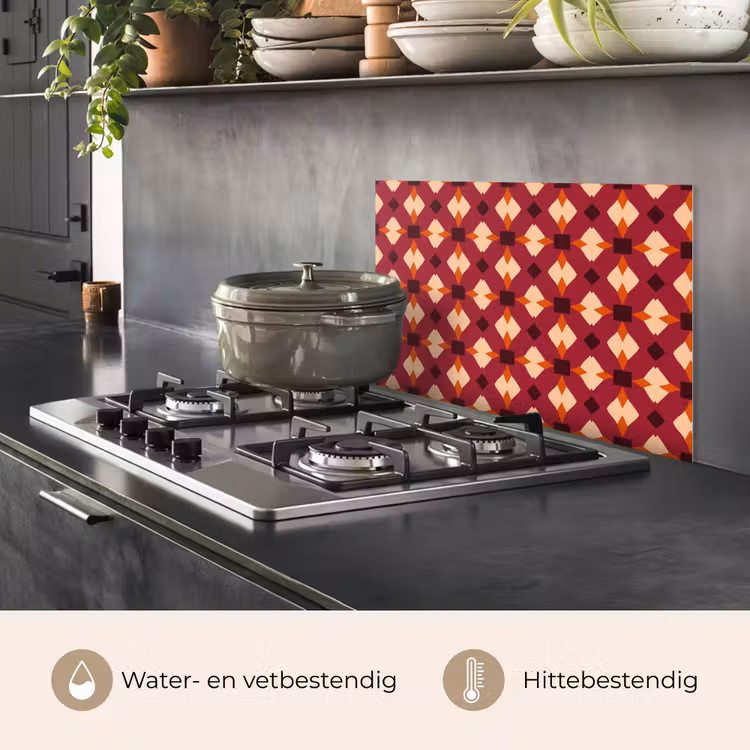 Spatscherm keuken - Retro - Patroon - Kleurrijk — 7