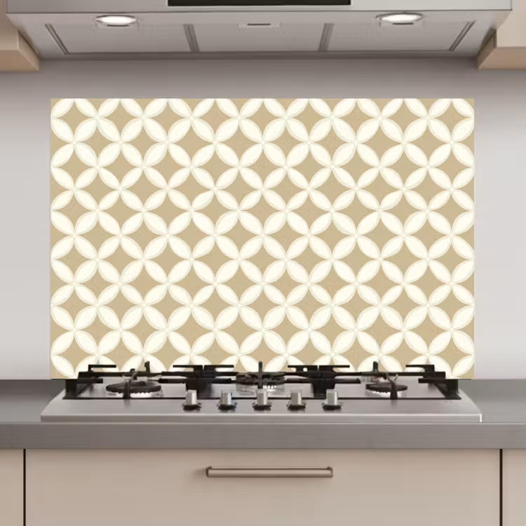 Spatscherm keuken - Symmetrisch - Motief - Beige — 1