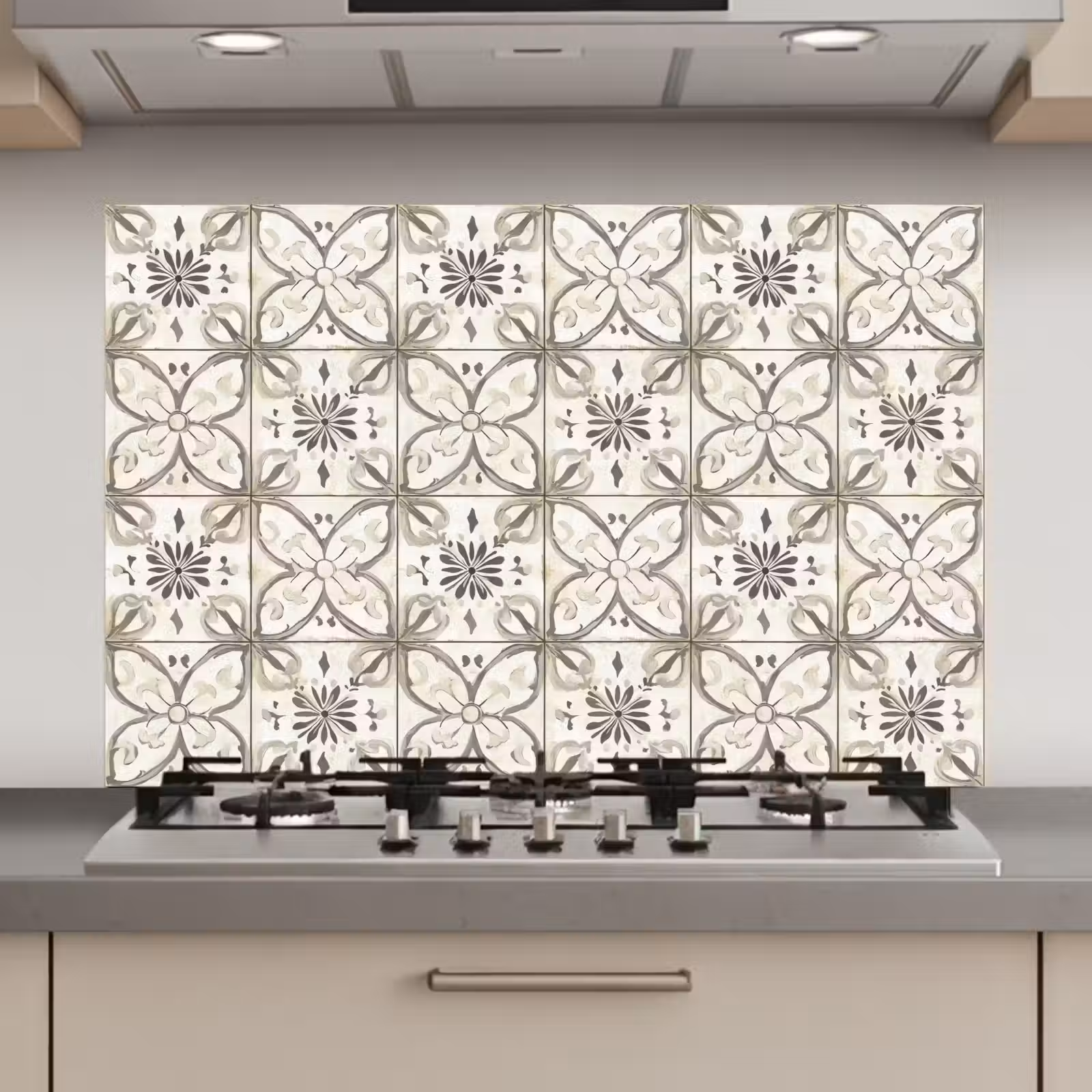 Spatscherm keuken - Antiek - Tegel - Beige — 1