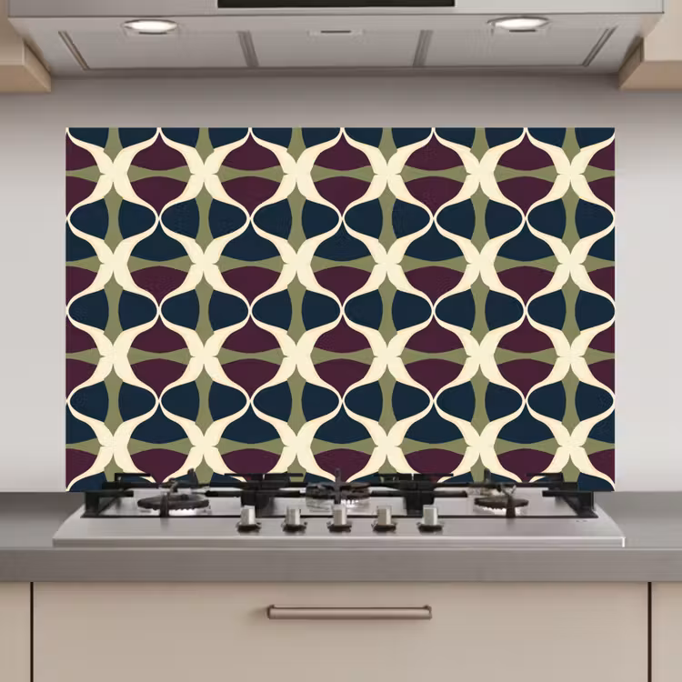 Spatscherm keuken - Abstract - Retro - Kleurrijk — 1