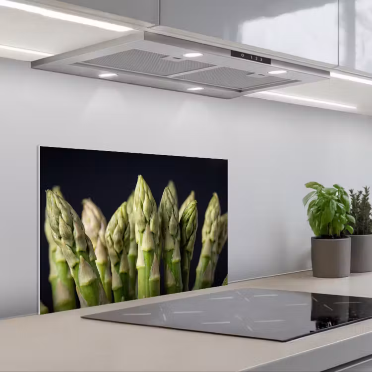 Spatscherm keuken - Asperges - Groen - Zwart — 5