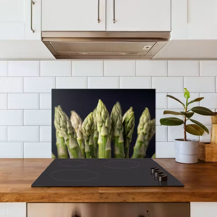 Spatscherm keuken - Asperges - Groen - Zwart — 6
