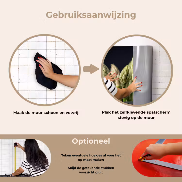 Spatscherm keuken - Asperges - Groen - Zwart — 8