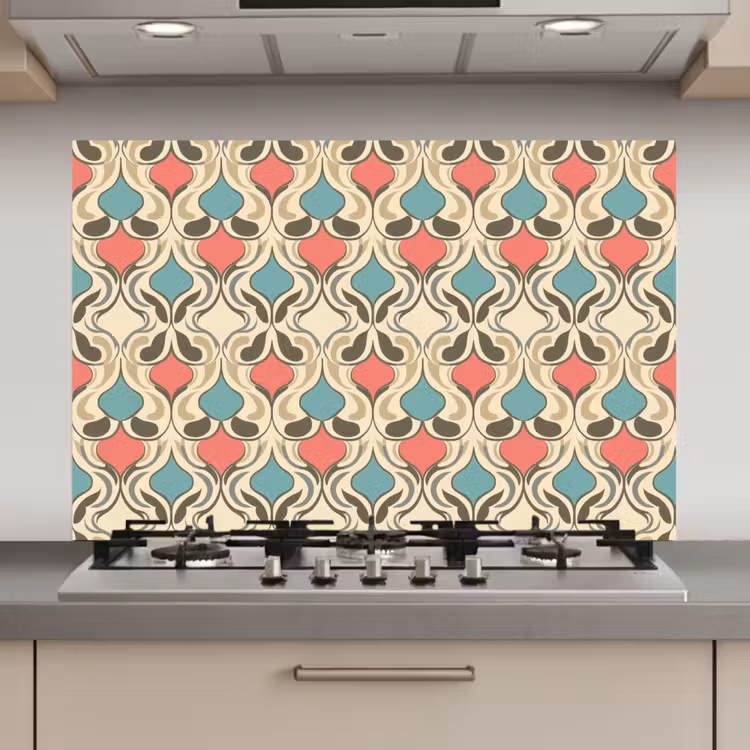 Spatscherm keuken - Barok - Retro - Kleurrijk — 1