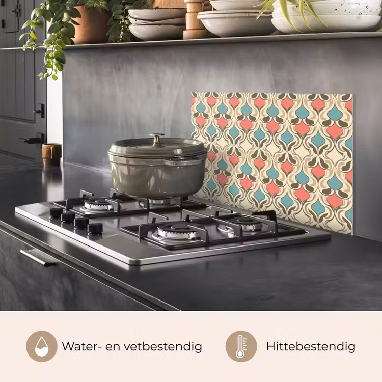 Spatscherm keuken - Barok - Retro - Kleurrijk — 7