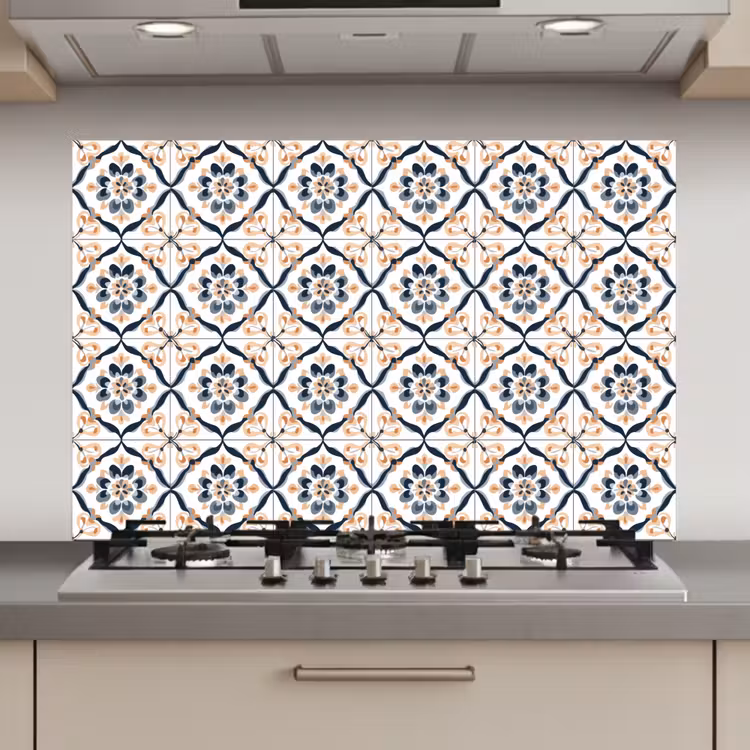 Spatscherm keuken - Bladvorm - Patroon - Kleurrijk — 1