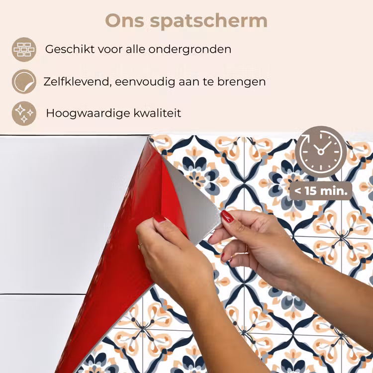 Spatscherm keuken - Bladvorm - Patroon - Kleurrijk — 4