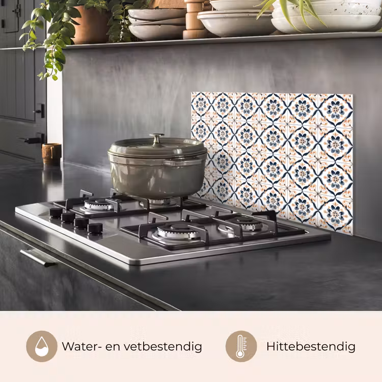 Spatscherm keuken - Bladvorm - Patroon - Kleurrijk — 7