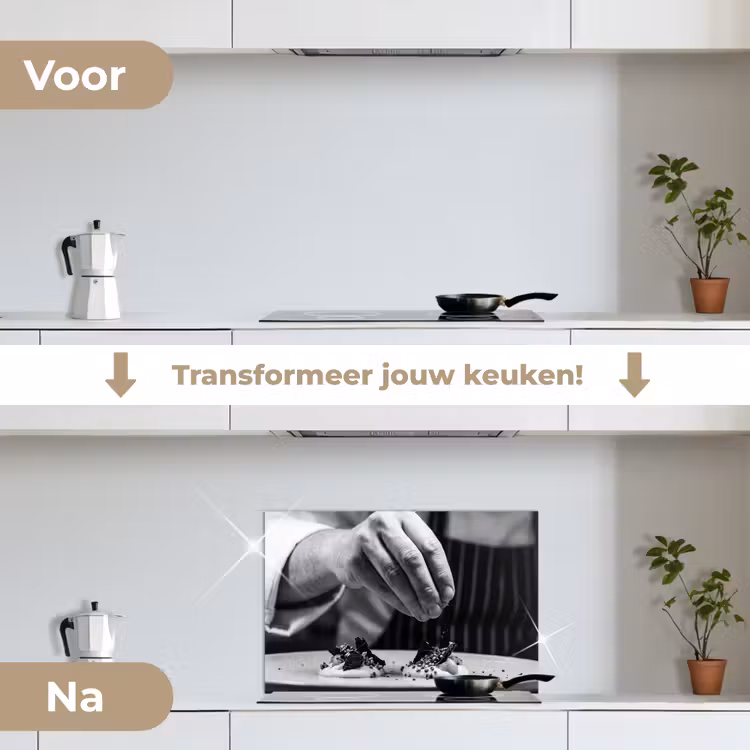 Spatscherm keuken - Chef - Garnering - Gerecht — 3