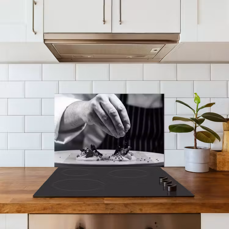 Spatscherm keuken - Chef - Garnering - Gerecht — 6