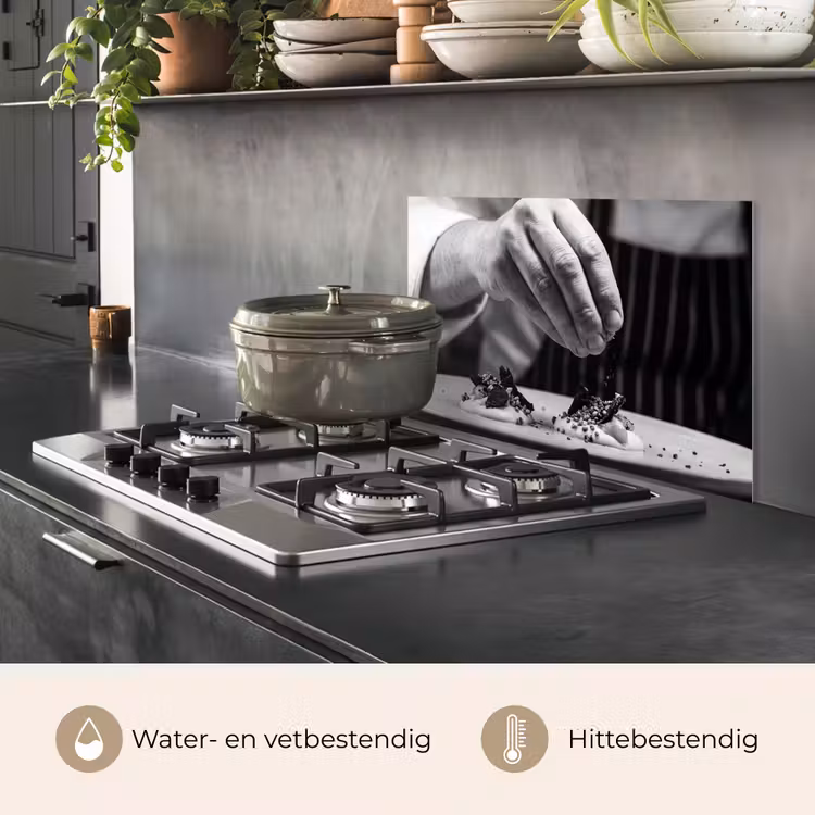Spatscherm keuken - Chef - Garnering - Gerecht — 7