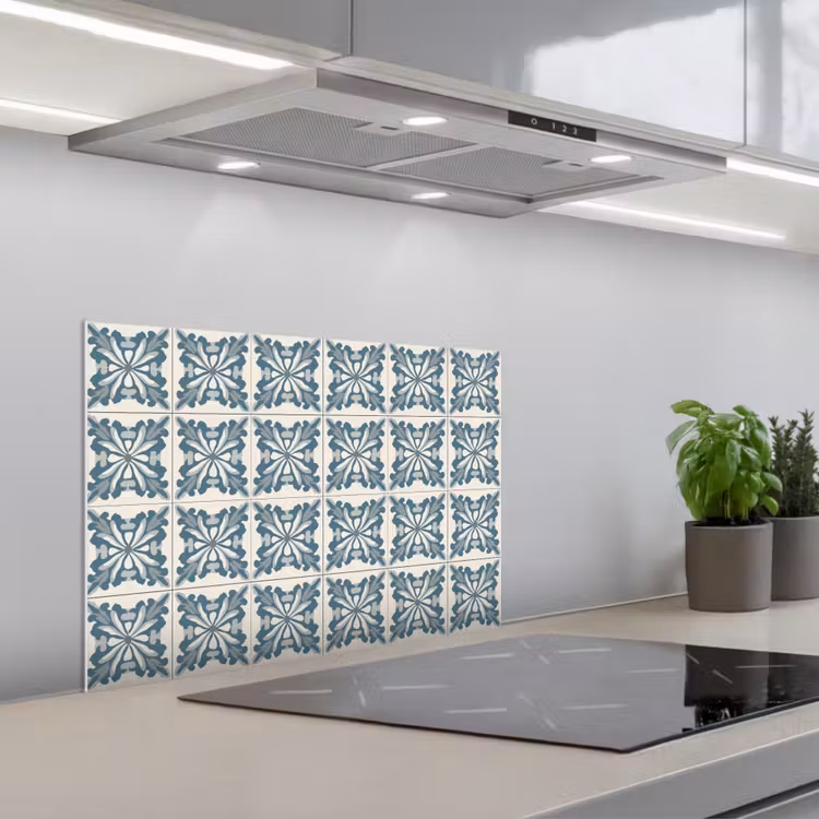 Spatscherm keuken - Dessin - Tegel - Blauw — 5